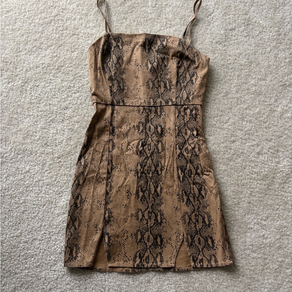 Wild Honey Brown Tan Spaghetti Strap Mini Sundress